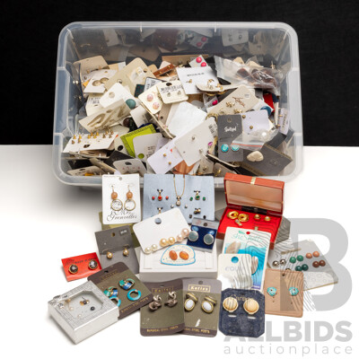 Box of Assorted Costume Earrings
