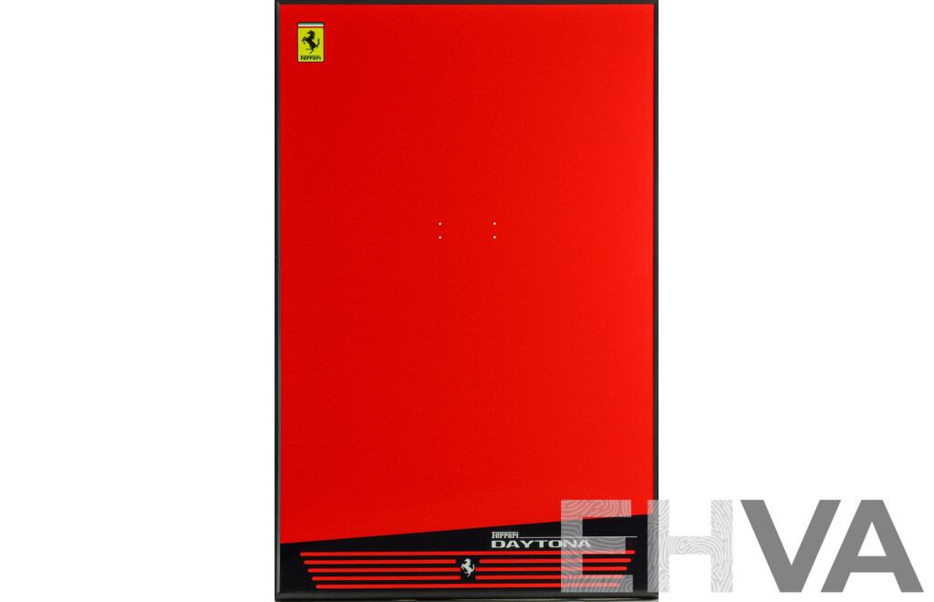 Collector's Edition Ferrari Daytona Classic Racing Red, Framed Plexiglass Wall Panel, 80H x 50W cm (frame)