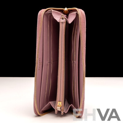 Chanel Timeless Classique Quilted Lambskin Wallet in Mauve Pink, with Box & Ribbon