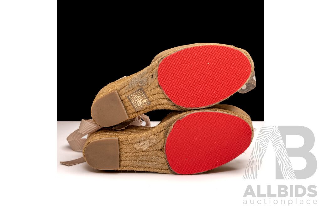 Christian Louboutin Canvas Printed Espadrilles, Size 36