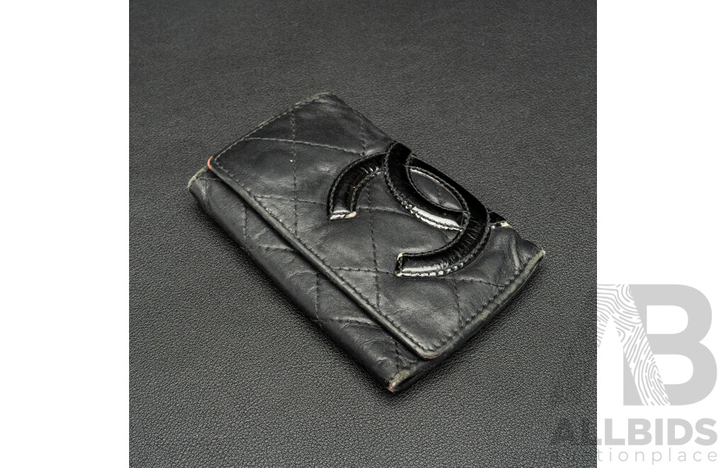 Chanel Black Quilted Cambon Ligne Multicles 6 Key Holder - Black
