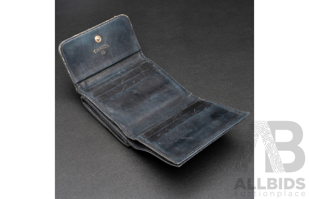 Chanel Black Caviar Leather Wallet - Vintage