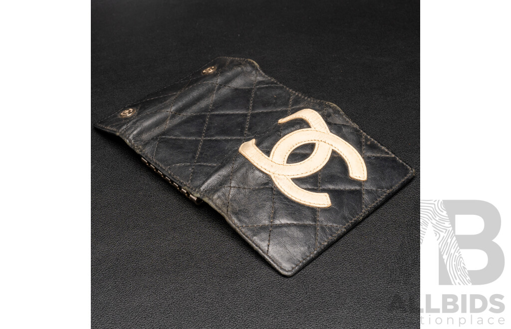Chanel Quilted Cambon Ligne Multicles 6 Key Holder - Black/Beige/Hot Pink