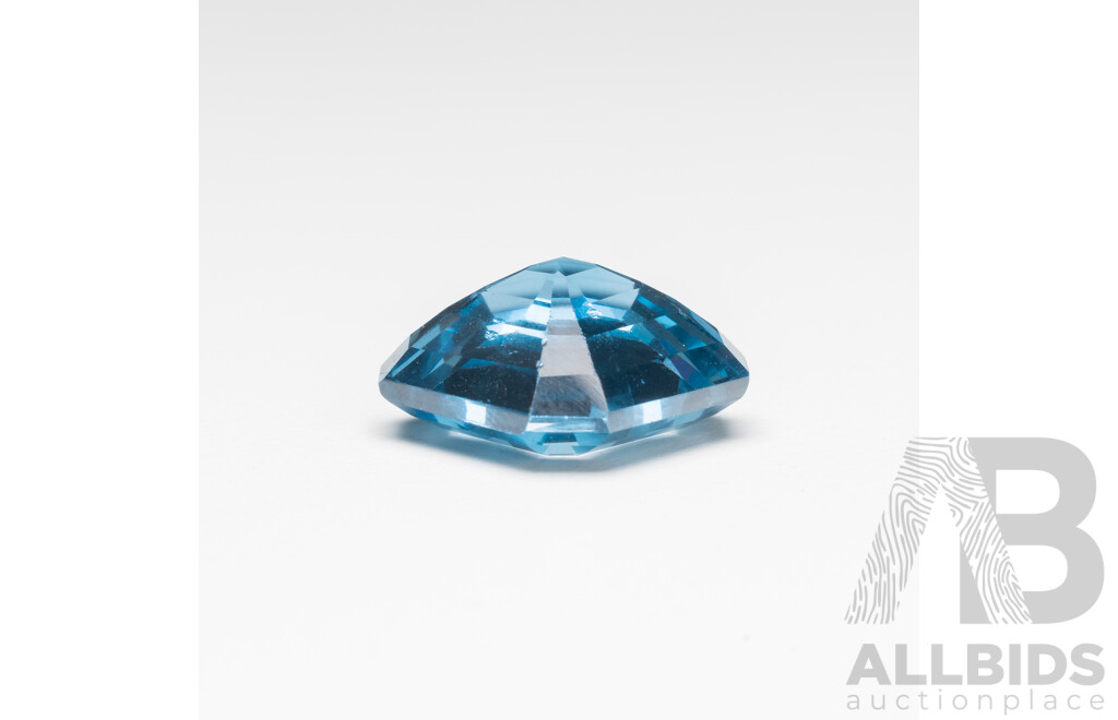 Asscher Cut Neon Blue Sapphire with Gem Report - 22.20cts