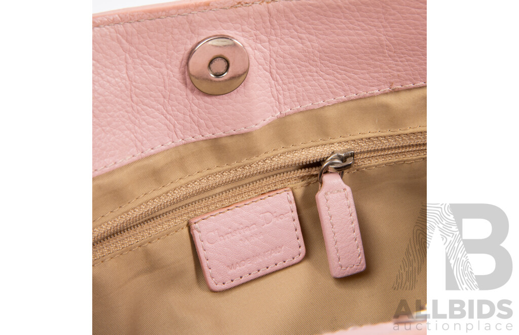 Canvas & Pink Leather Dior Chic Pocket Diorissimo Hobo Bag