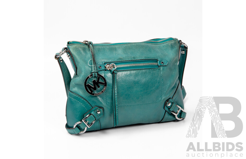 Green Leather Crossbody Bag by Michael Kors