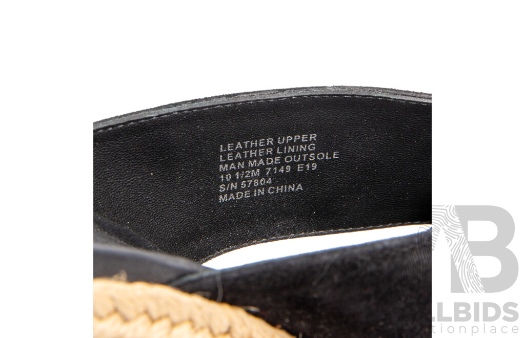 Pair of Tory Burch Leather & Canvas Rope Wedges - Size 10.5