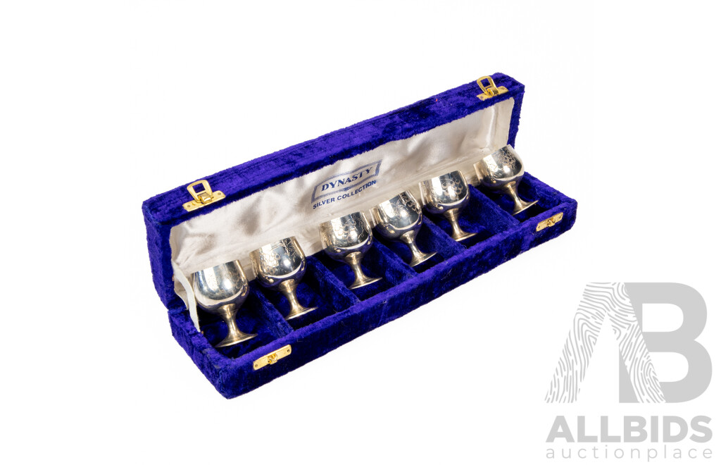Collection of Silver Plated Mini Goblets by Dynasty Silver Collection