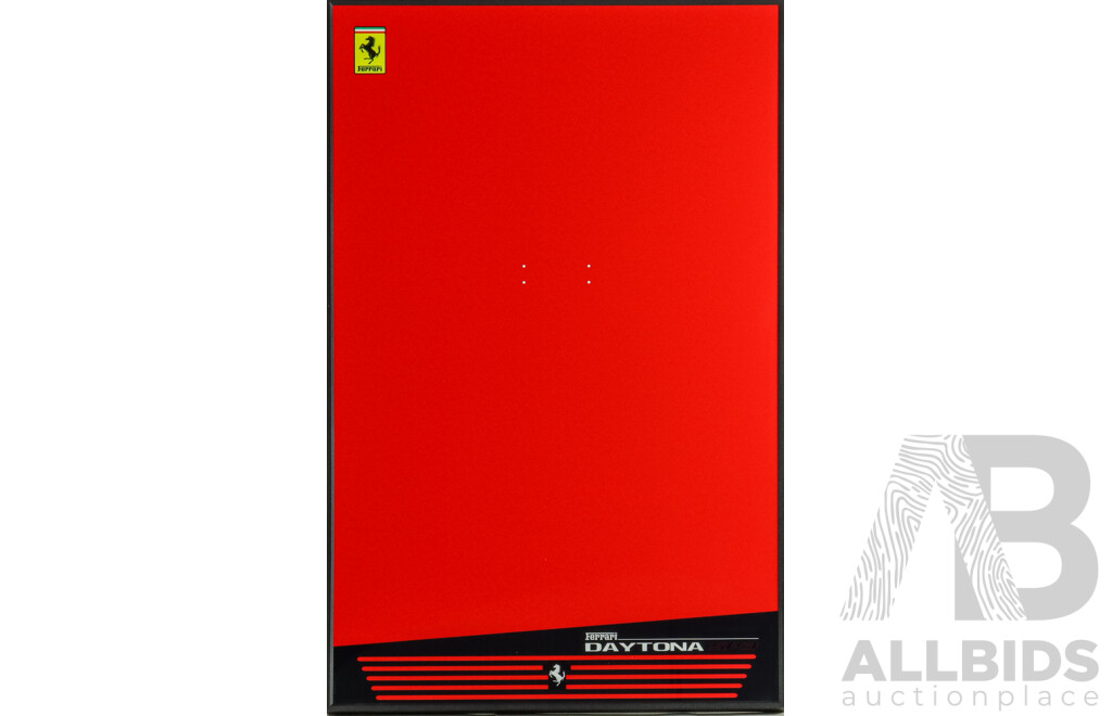 Collector's Edition Ferrari Daytona Classic Racing Red, Framed Plexiglass Wall Panel, 80H x 50W cm (frame)