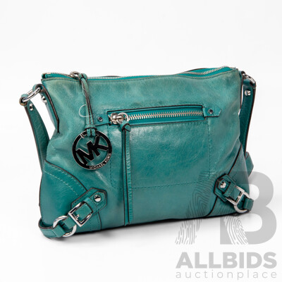 Green Leather Crossbody Bag by Michael Kors