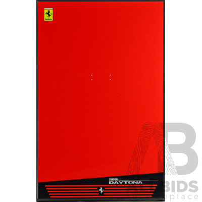 Collector's Edition Ferrari Daytona Classic Racing Red, Framed Plexiglass Wall Panel, 80H x 50W cm (frame)