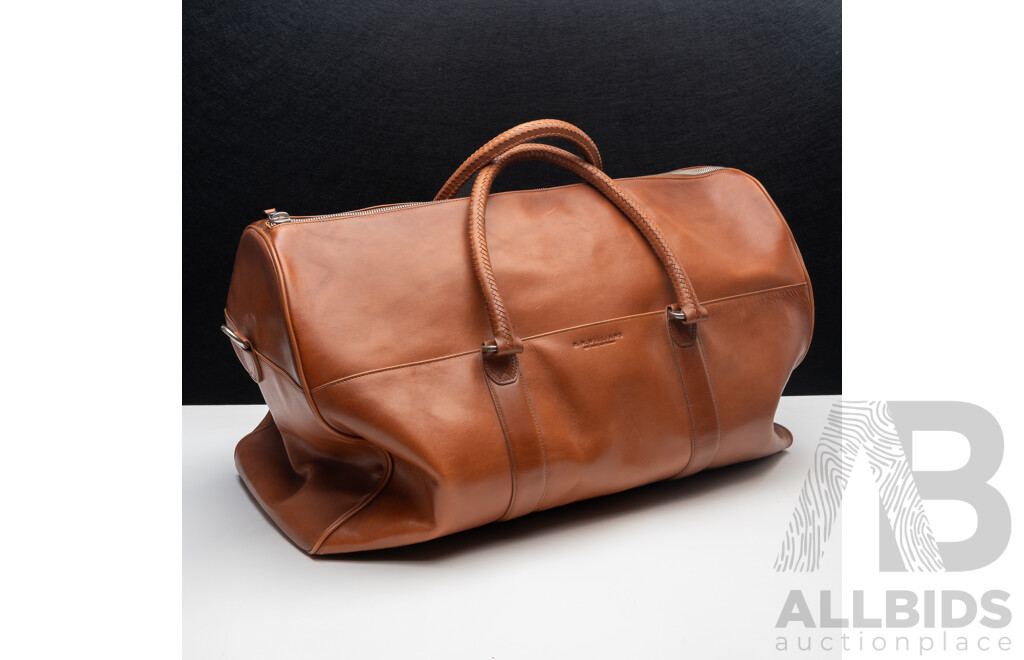 RM Williams Genuine Leather Duffle/overnight Travel Bag with Long Cross Body Strap & Dust Bag
