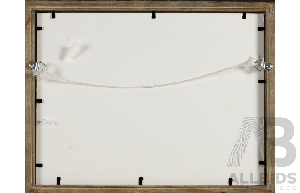 Heso Kiwi (20th Century, Papua New Guinean, 1963-2009), Villagers with Dinner and Dog, Wonderful Quality Print of Original, 25 x 33 cm (frame)