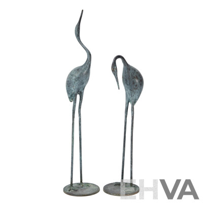 Pair of Cast Metal Stalk Figures