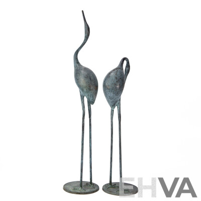 Pair of Cast Metal Stalk Figures