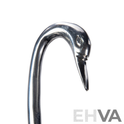 Pair of Stylized Metal Swan Figures