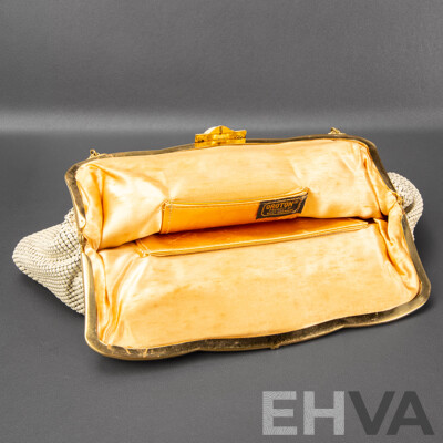 Pair of Oroton Handbags - West German Mesh Evening Bag and Black Snap Closure Bag with Dust Bag