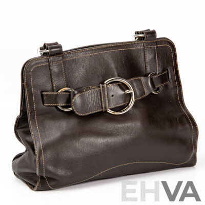 Sac Bandoulière Sezane Claude En Cuir Bordeaux - Taille Small - Occasion En Bon état (usures Visibles)