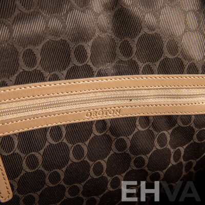 Glossy Mustard Yellow Crocodile Skin Business Bag by Oroton