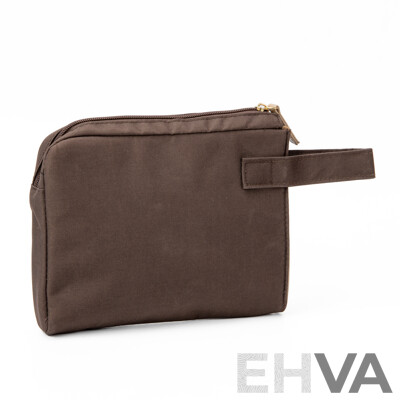 Brown Canvas Bathroom Bag by BVLGARI