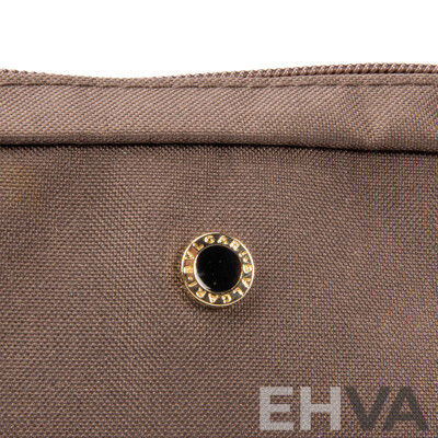 Brown Canvas Bathroom Bag by BVLGARI