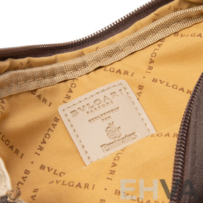 Brown Canvas Bathroom Bag by BVLGARI