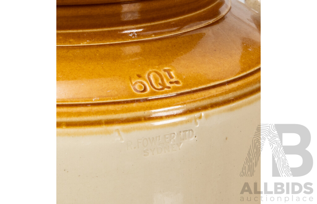 Matched Pair of Vintage Salt Glaze Graduated Fermentation Crocks.