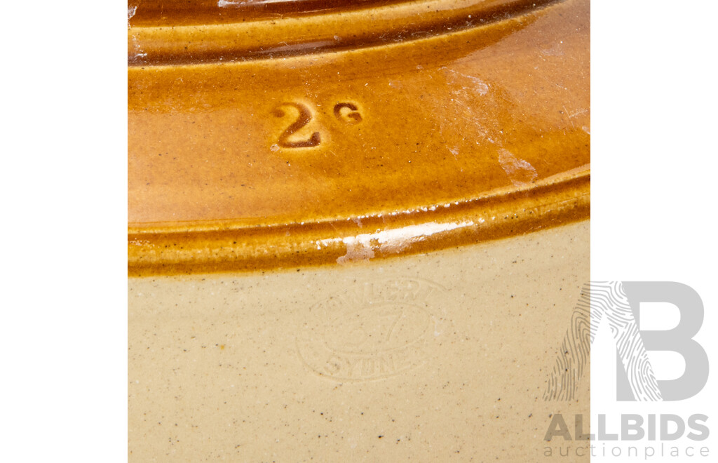 Matched Pair of Vintage Salt Glaze Graduated Fermentation Crocks.