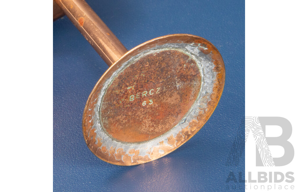 Collection of Hand Beaten Copper Goblets by Berczi