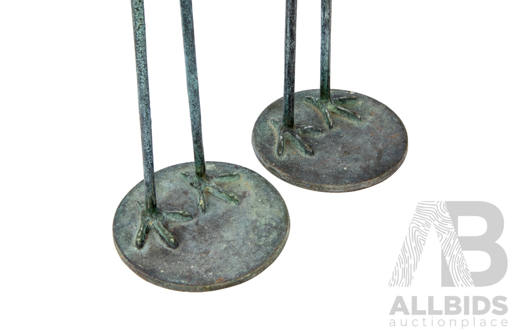 Pair of Cast Metal Stalk Figures
