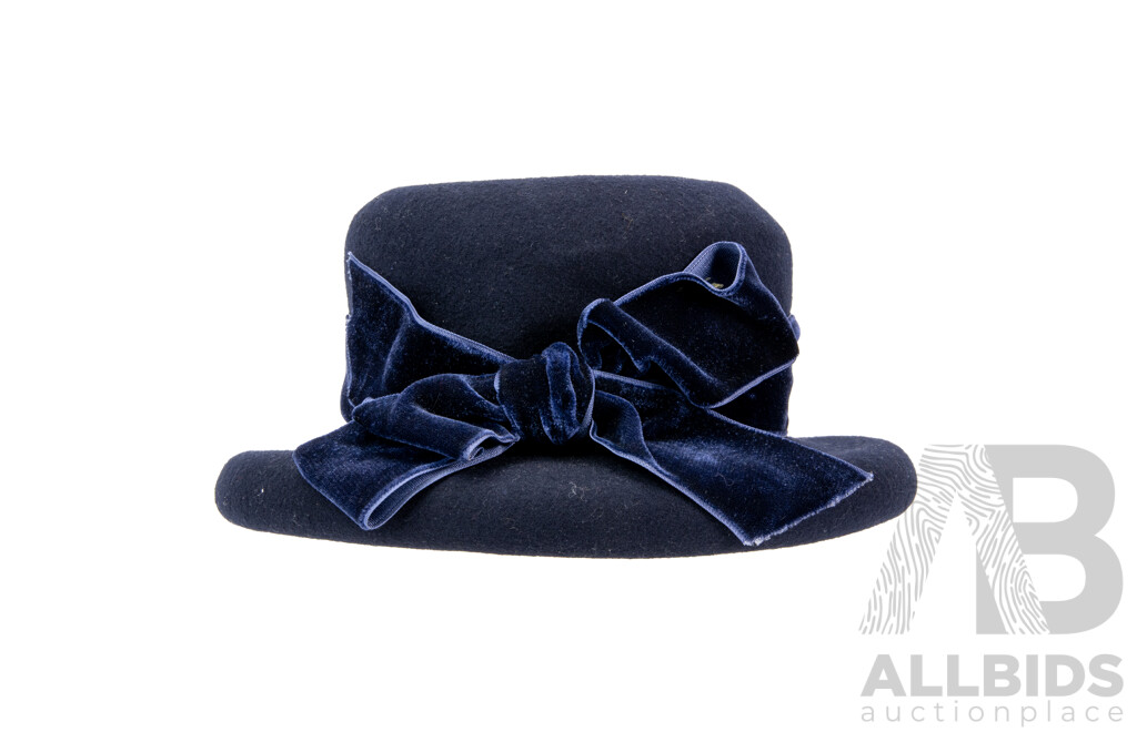 Laura Ashley Navy Wool Hat