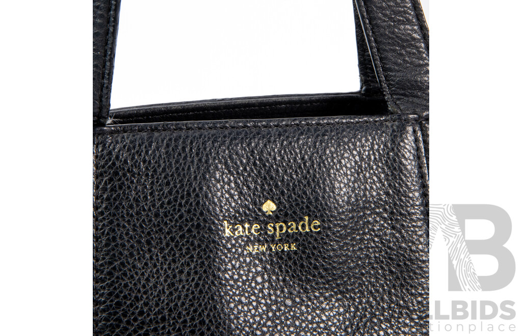 Kate Spade Grey Street Dominque Satchel in Black with Adjustable Shoulder Strap and Dust Bag