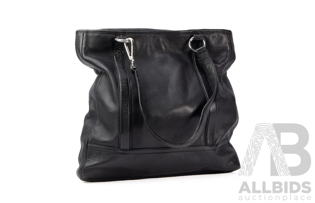 Calvin Klein Black Leather Tote Bag