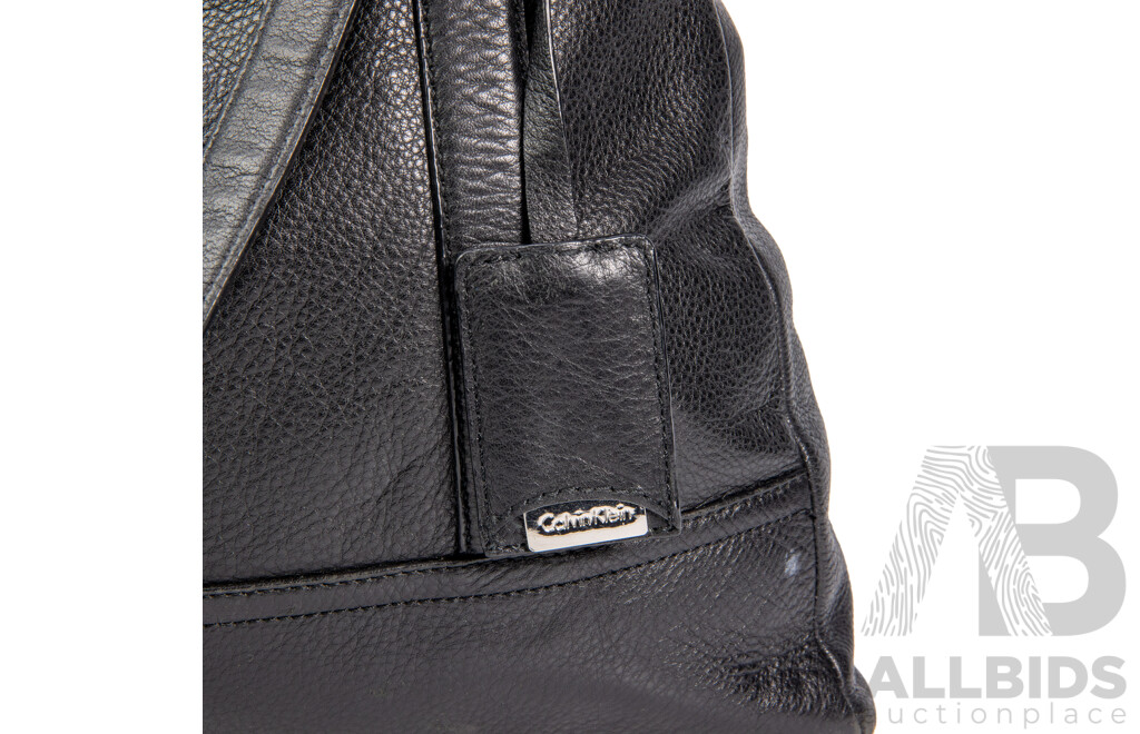 Calvin Klein Black Leather Tote Bag