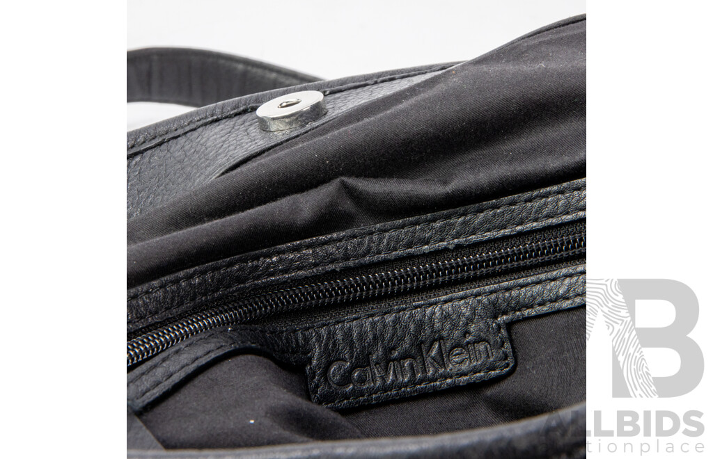 Calvin Klein Black Leather Tote Bag