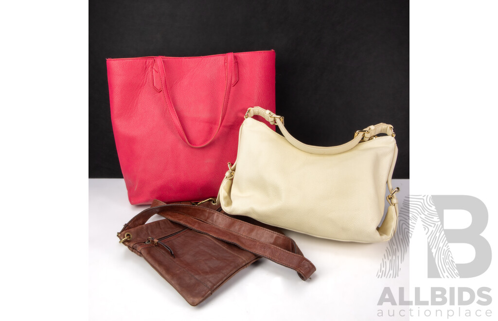 Collection of Three Bags Including Oroton, Laura Ashley, and Fossil