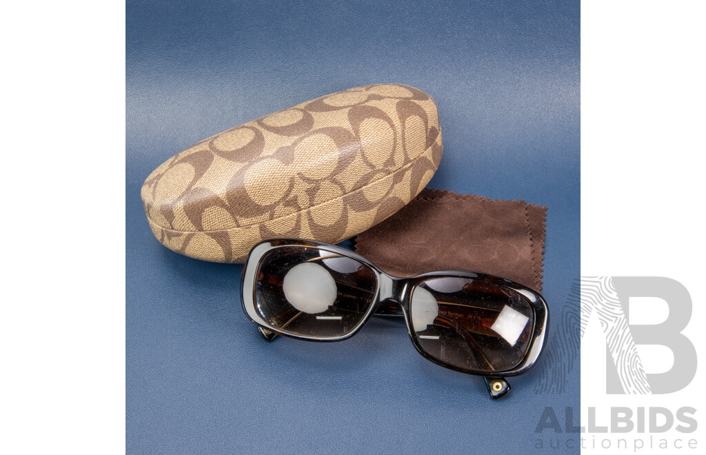 COACH Joanie Sunglasses in Dark Tortoise with Case
