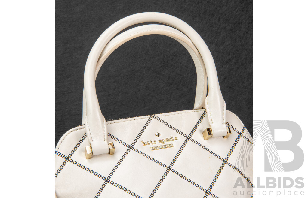 Pair of White Leather Cross Body Bags Including Kate Spade and Michael Kors