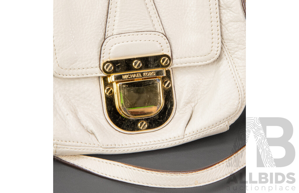 Pair of White Leather Cross Body Bags Including Kate Spade and Michael Kors