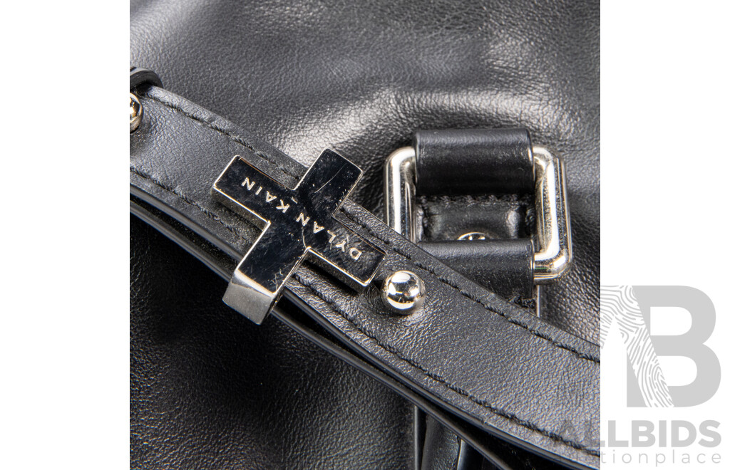 Dylan Kain Love St. Studio Black Leather East Carry-All Bag with Shoulder Strap