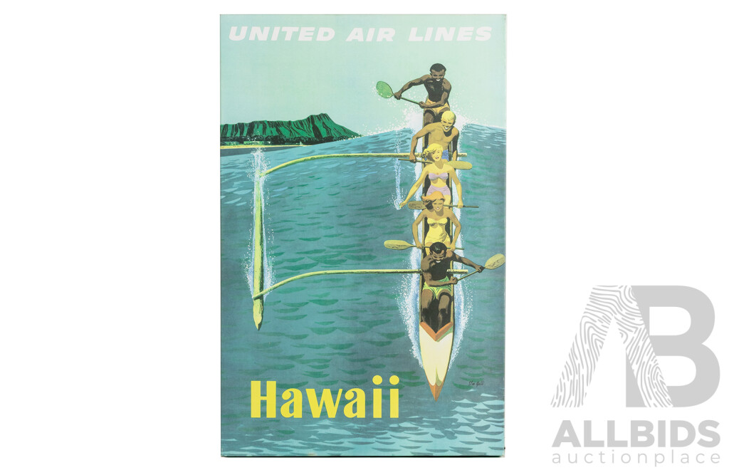 United Air Lines Hawaii on Canvas 45x70cm