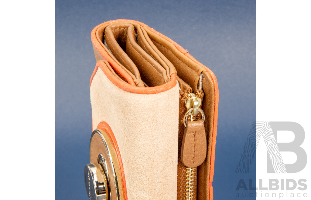 Suede and Leather Wallet/Small Clutch - by Oroton