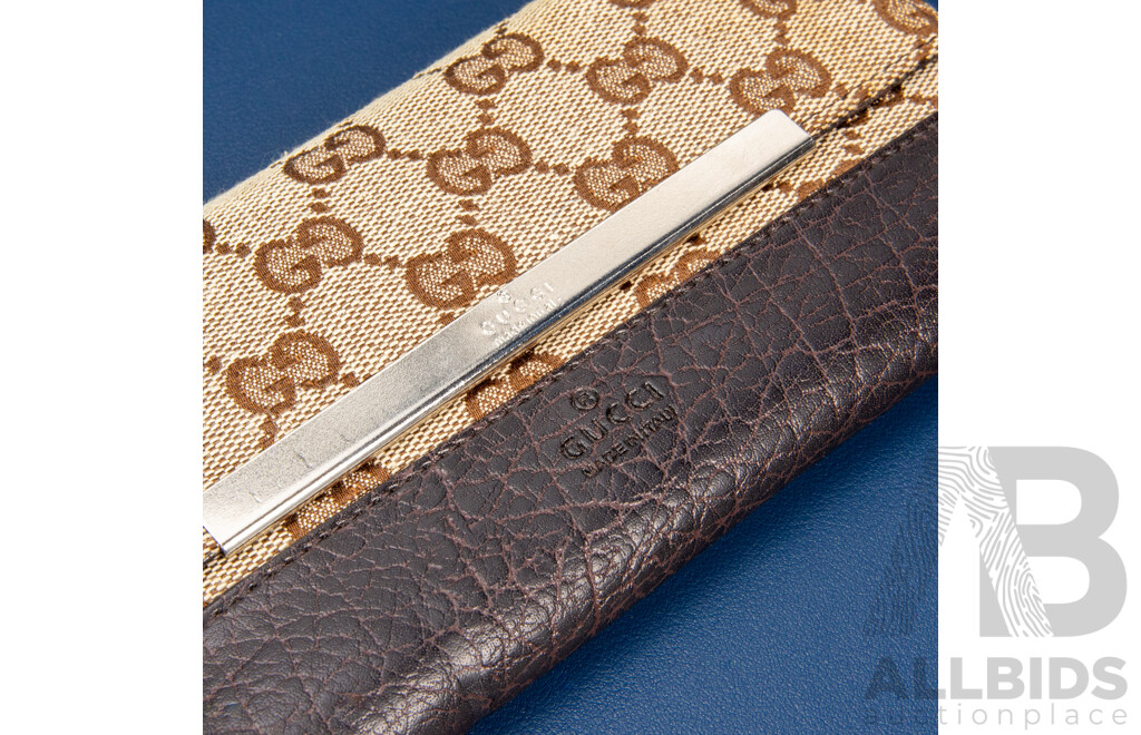 Vintage Canvas and Leather Long/Continental Wallet - by Gucci