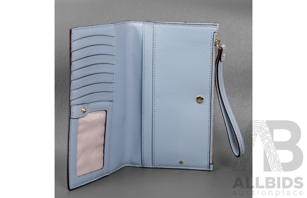 Dusty Blue Leather Clutch/Wristlet Wallet - by Kate Spade NY