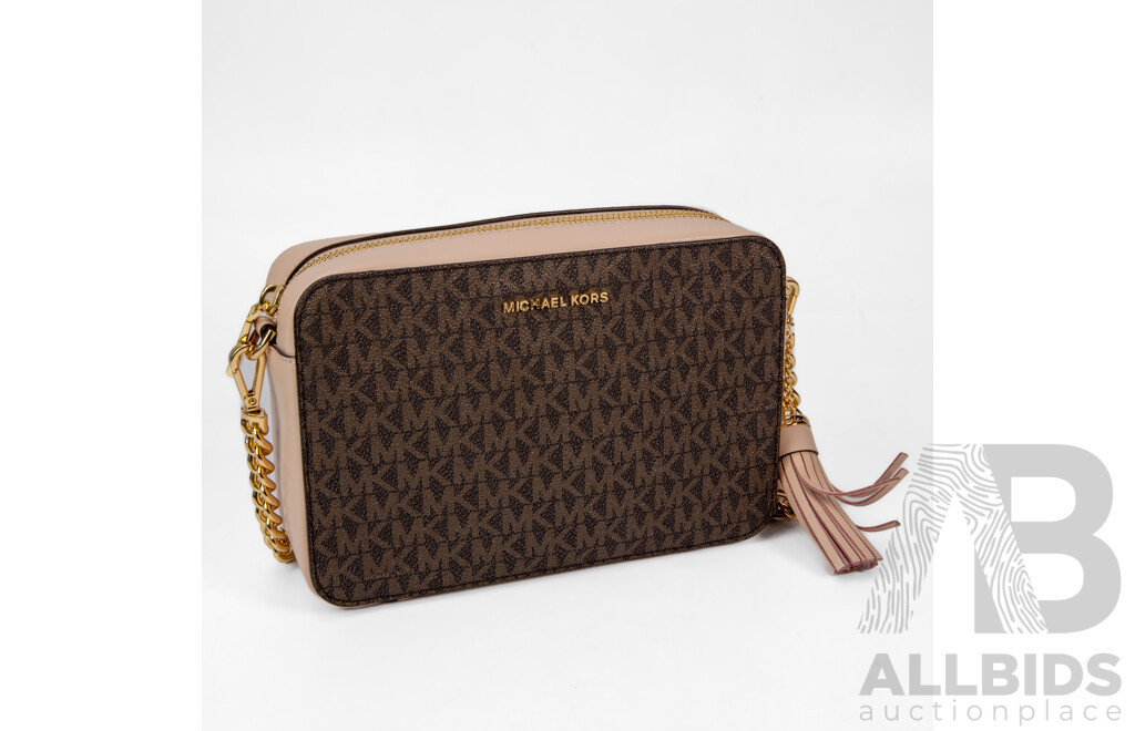 Brown/Taupe Camera-Style Crossbody Bag - by Michael Kors