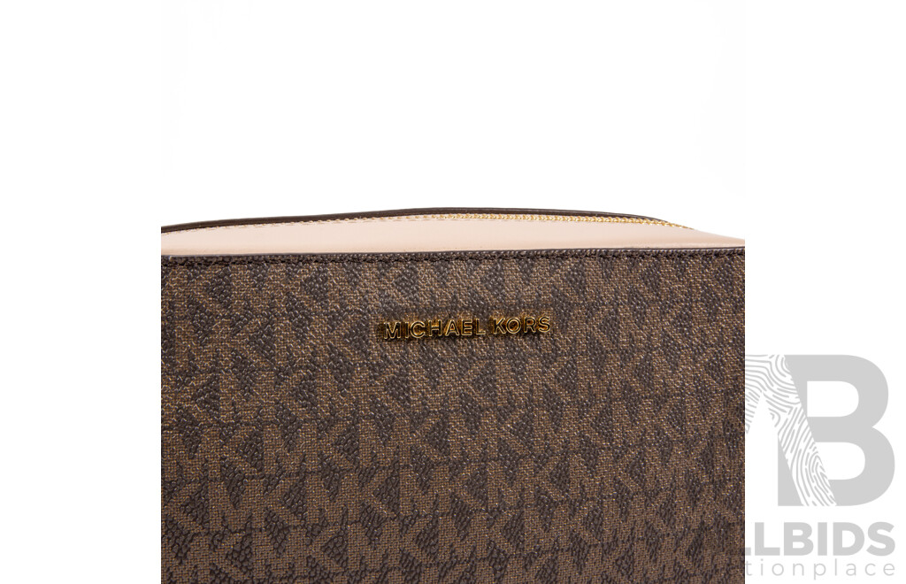 Brown/Taupe Camera-Style Crossbody Bag - by Michael Kors