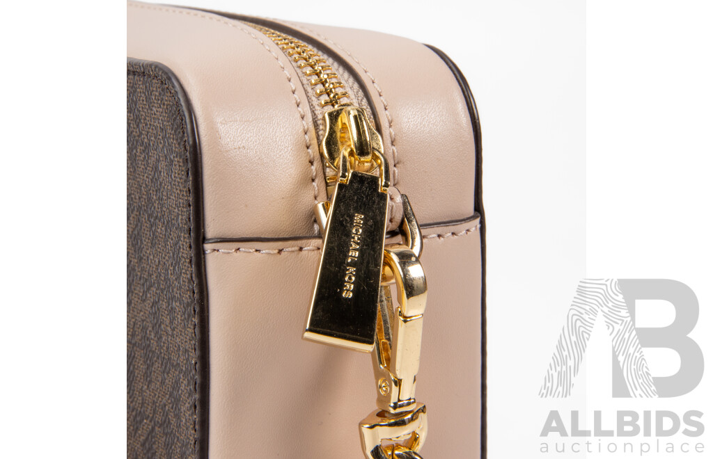 Brown/Taupe Camera-Style Crossbody Bag - by Michael Kors