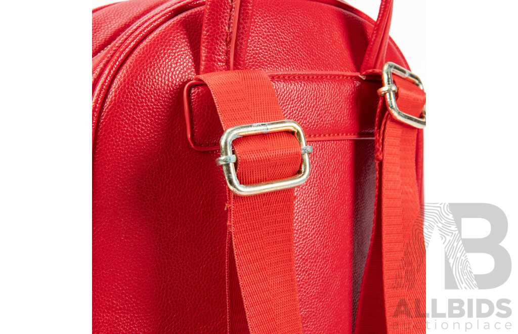 Pebbled Red Leather Backpack by Gucci