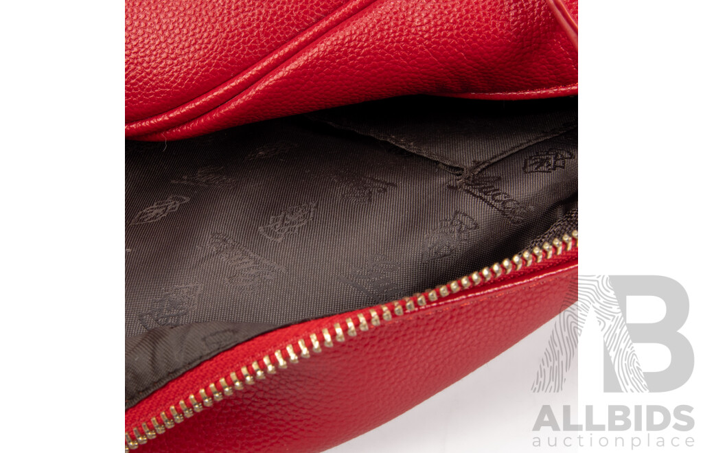 Pebbled Red Leather Backpack by Gucci