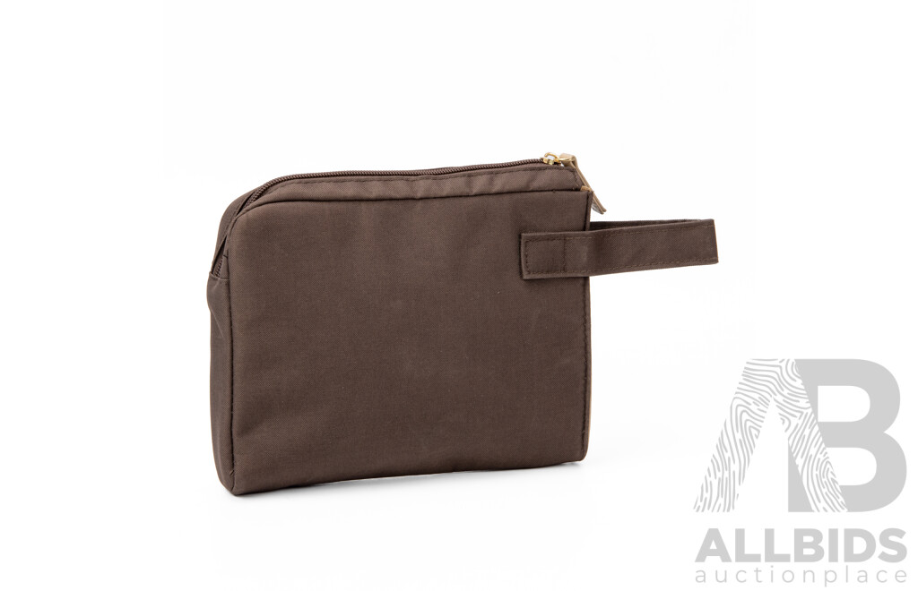 Brown Canvas Bathroom Bag by BVLGARI